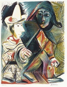 Pierrot et Arlequin 1972 cubista Pinturas al óleo